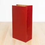 Kırmızı Kare Dipli Kraft Kağıt Kese - 15x29x8 cm