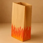 Alev Desenli Kare Dipli Kraft Kese - 18x33x11 cm