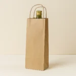 Şişe İçin Burgu Saplı Kraft Çanta - 12.5x36x8 cm