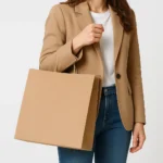 Burgu Saplı Kraft Çanta - 22x28x11 cm - 50 Adet