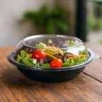 Geniş Siyah Salata Kabı - 750 gr - Kapaklı