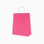 Pembe Burgu Saplı Kraft Çanta - 25x31x12 cm