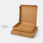 Baskısız Mikro Oluklu Pide Kutusu - 33x33x3.5 cm - 100 Adet