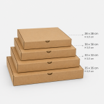 Baskısız Oluklu Karton Kutu (Pizza-Pide-Kargo Kutusu) - 28x28x3.5 cm - 100 Adet - Görsel 2