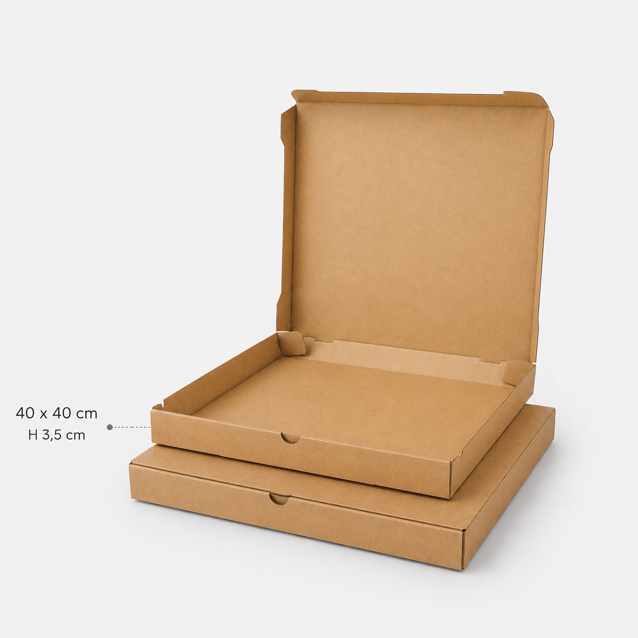 D5086B4B-DA38-45A0-AEFF-0C198E03B025 Baskısız Oluklu Karton Kutu (Pizza-Pide-Kargo Kutusu) - 40x40x3,5 cm - 100 Adet - Görsel 1