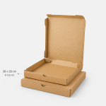 Baskısız Oluklu Karton Kutu (Pizza-Pide-Kargo Kutusu) - 28x28x3.5 cm - 100 Adet