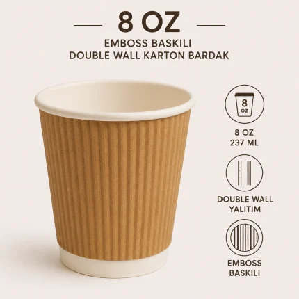 8-oz-kabartmalı karton bardak