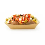 Yapışmalı Kraft Karton Kayık Tabak - 35 Oz - 85x135x40 mm - 100 Adet