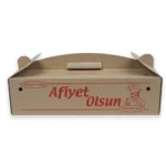 Saplı Büyük Test Lahmacun Kutusu - 19x40x10 cm - 100 Adet