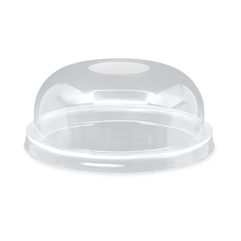 0404.2.X.webp Bombe Delikli PET Plastik Bardak Kapağı - 95mm Çap - 100 Adet - Görsel 1