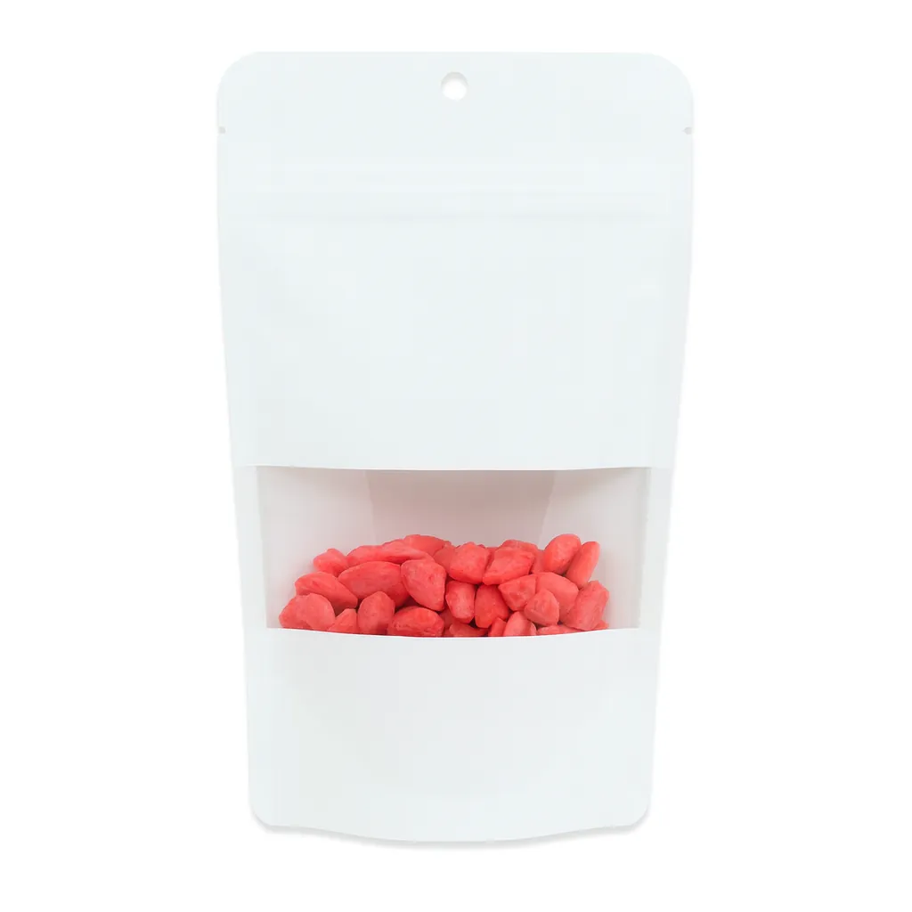 0634.72.webp Pencereli Beyaz Kraft Kilitli Doypack - 20x30x5 cm - Görsel 1