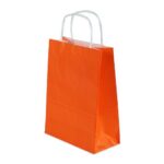 Çanta Beyaz Kraft 32x40x12 Cm Burgu Sap Turuncu