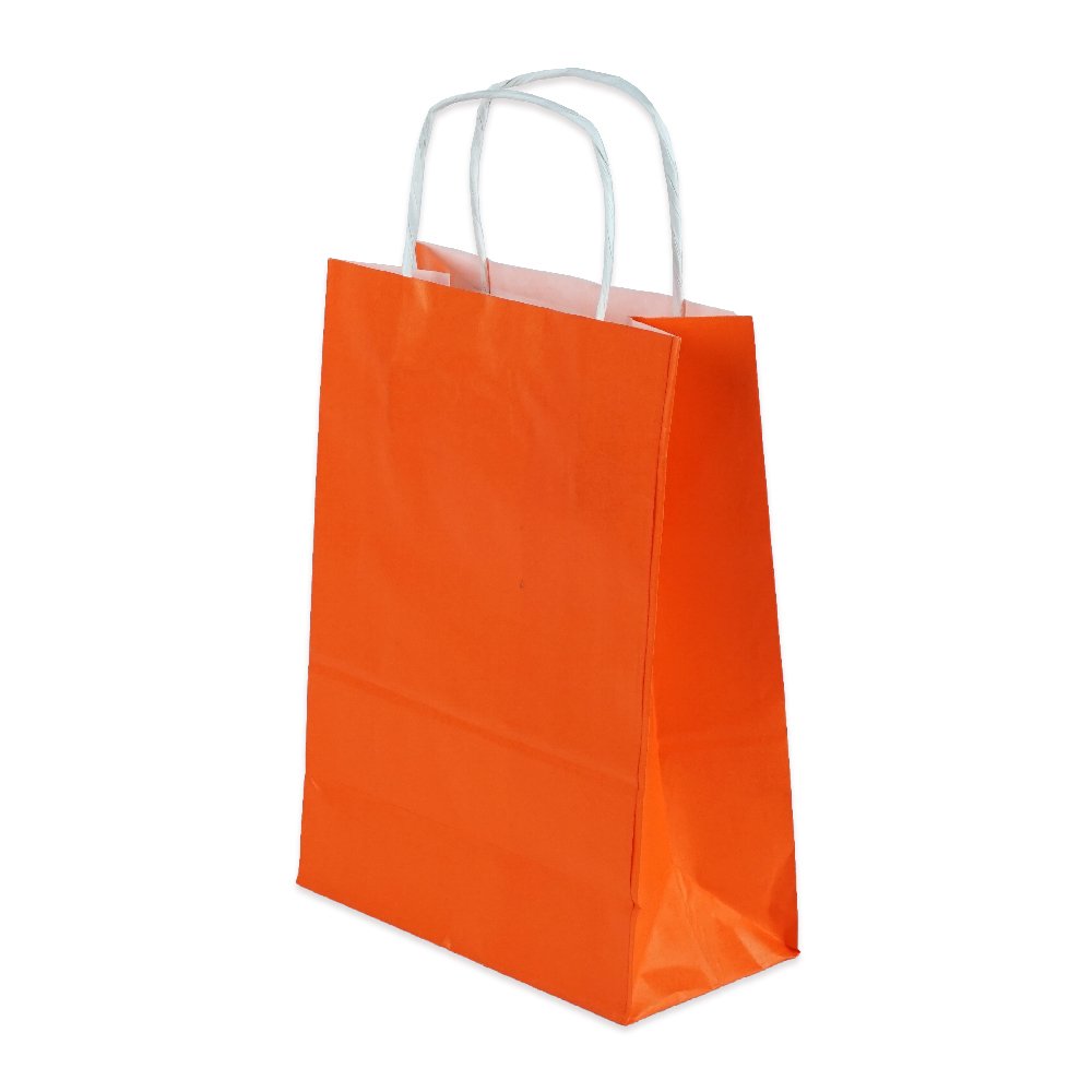 1000x1000-2.jpg Çanta Beyaz Kraft 32x40x12 Cm Burgu Sap Turuncu - Görsel 1