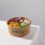 Baskılı Kraft Karton Salata Kase - Kova